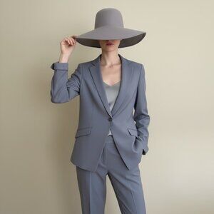 Vintage Armani Collectioni Womens Size 6 Slate Gray/Blue 2 Pc Pant Suit